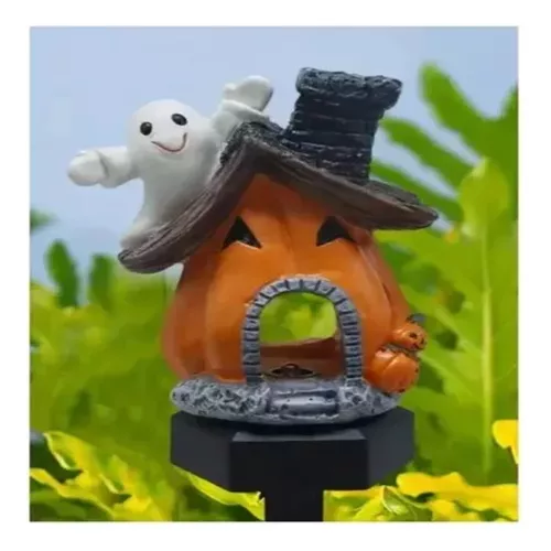 PACK DE 2 ESTACAS DE CALABAZA HALLOWEEN SOLAR CON LUZ CALIDA - 3