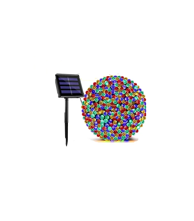 PACK 2 LUCES SOLARES NAVIDAD GUIRNALDA 10 METROS 100 LEDS MULTICOLOR - 1
