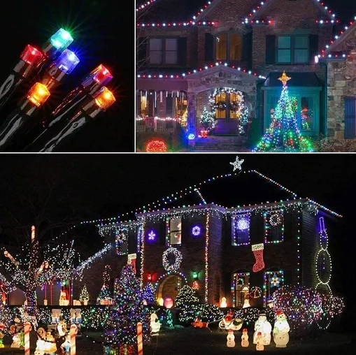 PACK 2 LUCES SOLARES NAVIDAD GUIRNALDA 10 METROS 100 LEDS MULTICOLOR - 4