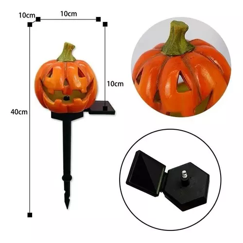 ESTACA SOLAR DE HALLOWEEN, CALABAZA CON LUZ, DECORACION DE JARDIN - 2
