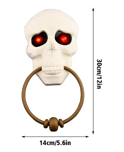 TIMBRE PARA PUERTA, DECORACION DE HALLOWEEN, TERROR COLOR GRIS - 3