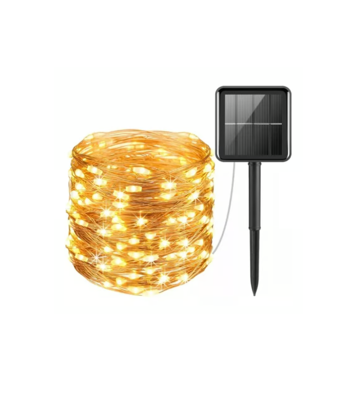 GUIRNALDA SOLAR ALAMBRE HADA LED NAVIDEÑO PACK 2 X20M LUZ CALIDA - 1