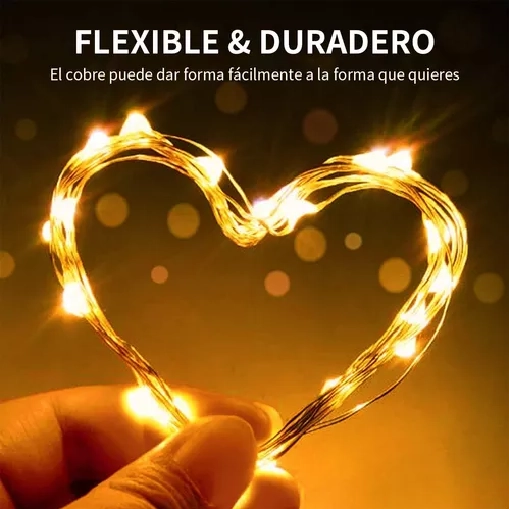 GUIRNALDA SOLAR ALAMBRE HADA LED NAVIDEÑO PACK 2 X20M LUZ CALIDA - 3