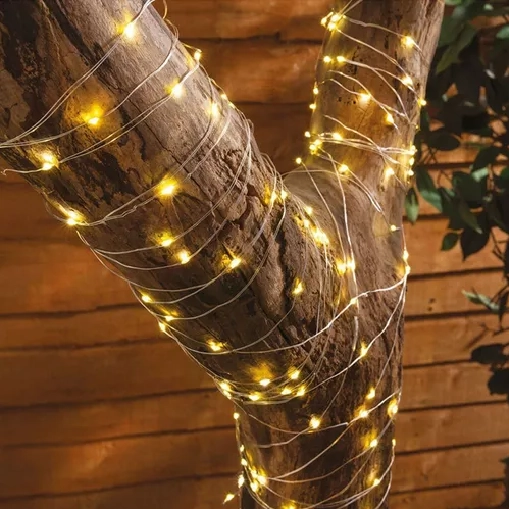 GUIRNALDA SOLAR ALAMBRE HADA LED NAVIDEÑO PACK 2 X20M LUZ CALIDA - 4