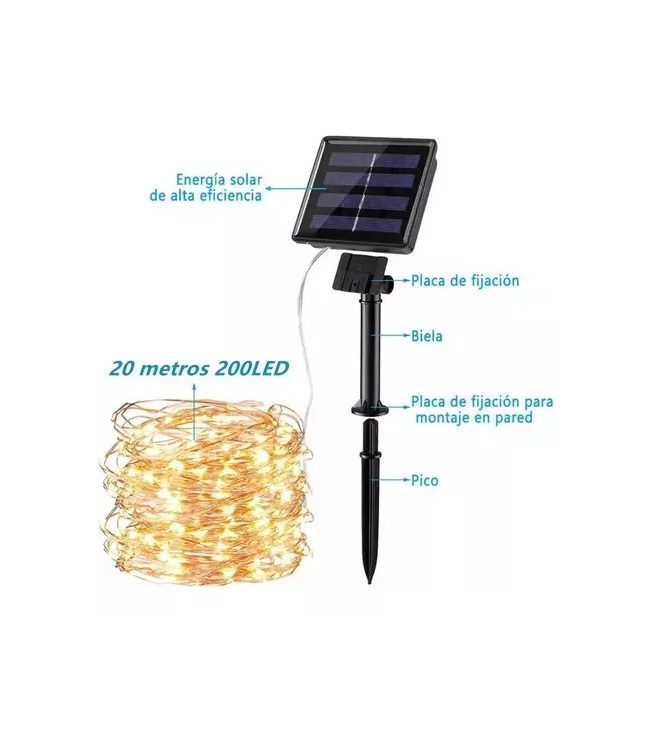 CADENA LUCES LED SOLARES DE DECORACION NAVIDEÑA - 3