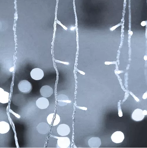 JUEGO LUCES NAVIDAD CASCADA 300 LEDS CUBRE 10 METROS BODA EN COLOR EN COLOR BLANCOS - 4