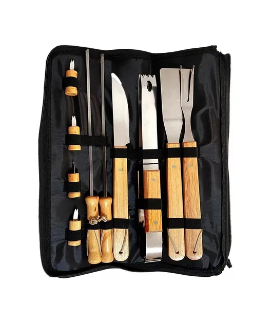 PACK DE ASADO PARRILLA 10 UDS + 2 GARRAS DE OSO INOX - 2