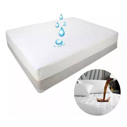 FUNDA CUBRE COLCHON IMPERMEABLE 1.5 PLAZAS, 190X105X30 CM, COLOR EN COLOR BLANCO - 2