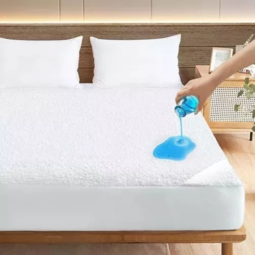 FUNDA CUBRE COLCHON IMPERMEABLE 1.5 PLAZAS, 190X105X30 CM, COLOR EN COLOR BLANCO - 3