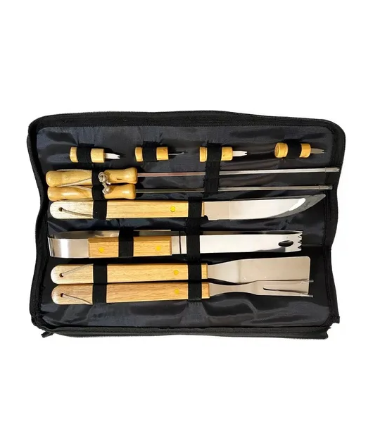PACK DE ASADO PARRILLA 10 UDS + 2 GARRAS DE OSO INOX - 3