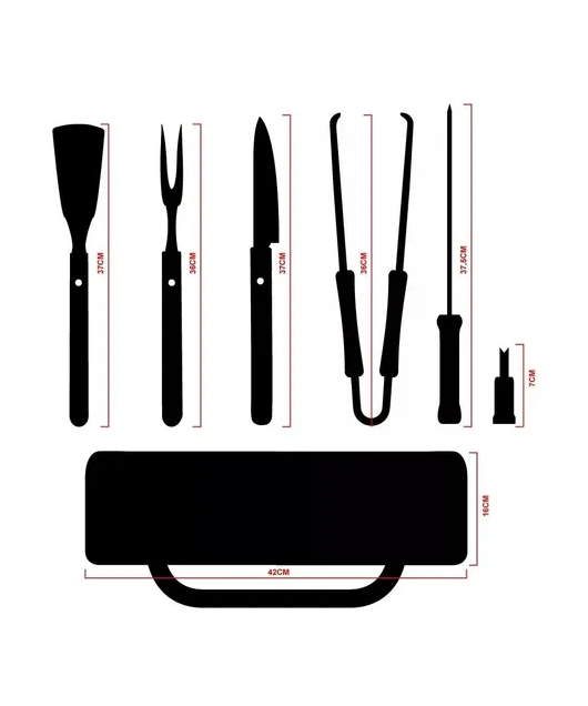 PACK DE ASADO PARRILLA 10 UDS + 2 GARRAS DE OSO INOX - 4