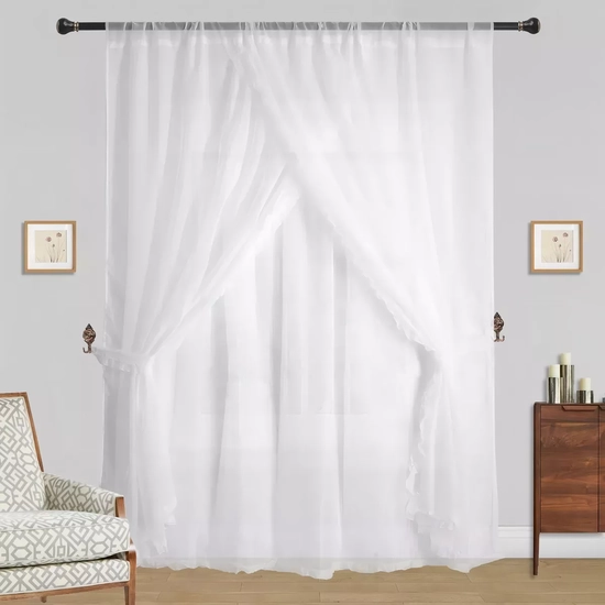 VELO ROMANTICO VISILLO 3 PAÑOS 200X220CM BLANCO - 2