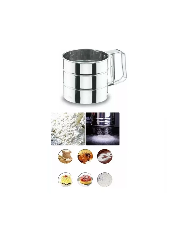 TAMIZADOR CERNIDOR DE HARINA MANUAL 250G ACERO INOXIDABLE - 4