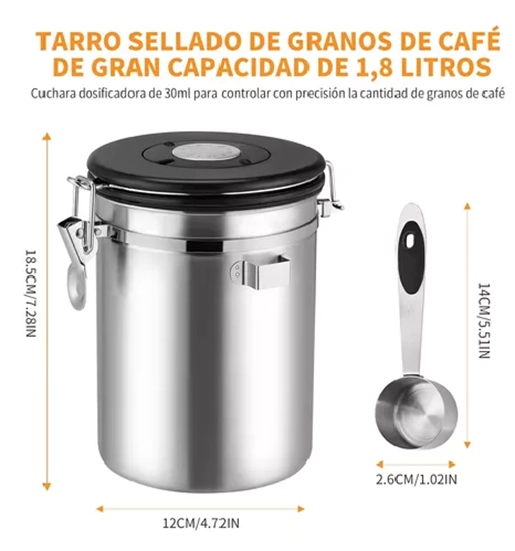 RECIPIENTES TARROS DE CAFE  HERME TICOS ALMACENAR GRANO 1.8L - 3