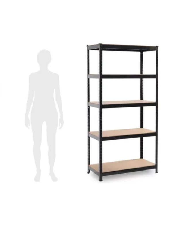 ESTANTE METALICO EN COLOR NEGRO 180X90X40CM SOPORTA 400KG - 3