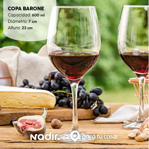 COPA DE DEGUSTACION COPON, 600 ML, BARONE NADIR, PACK DE 6 UNIDADES, COLOR TRANSPARENTE - 3