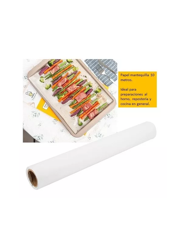 PAPEL MANTEQUILLA 10M PARA REPOSTERIA Y PREPARACIONES DE COCINA - 4