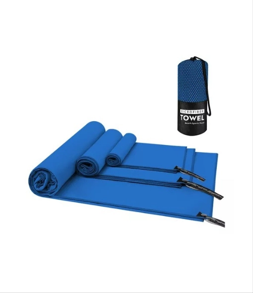 TOALLA BAÑO VIAJE MICROFIBRA SECADO RAPIDO, PCS AZUL - 1