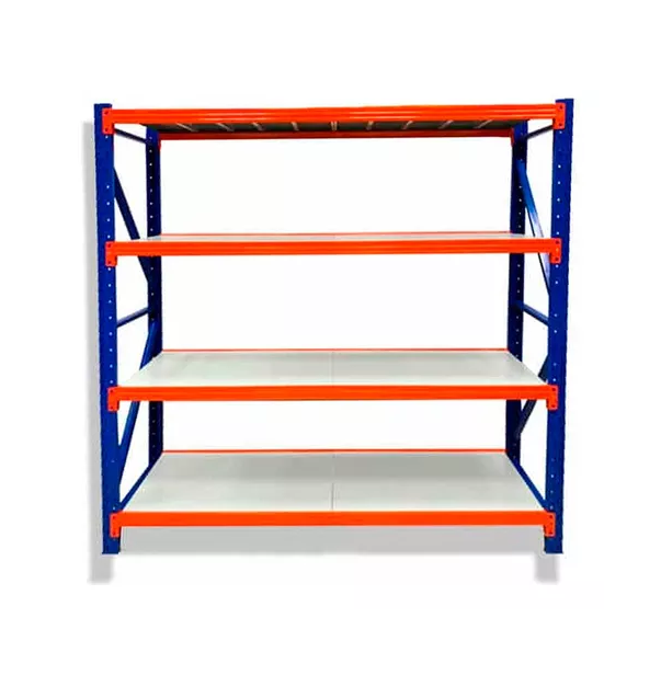 ESTANTE METALICO RACK 200X200X60CM SIN PERNOS SOPORTA 800KG COLOR AZUL - 1