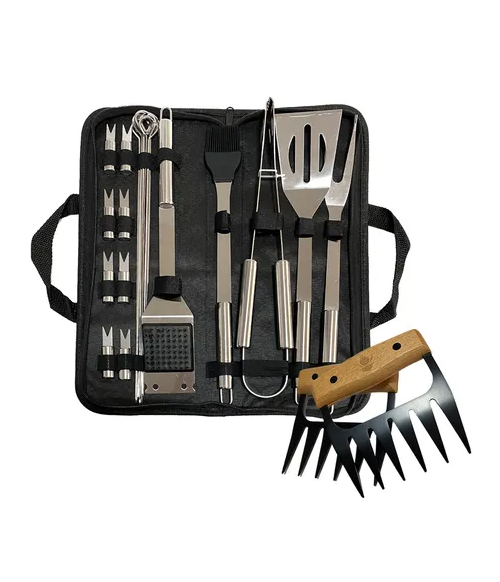 PACK DE ASADO PARRILLA 20 UDS + 2 GARRAS DE OSO INOX - 2