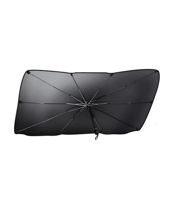 QUITASOL TIPO SOMBRILLA PARA AUTO PARASOL RETRACTIL PARABRIS EN COLOR NEGRO - 1