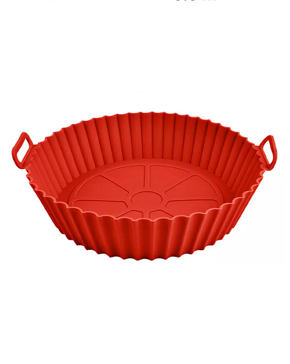 BANDEJA REUTILIZABLE DE SILICONA PARA FREIDORA DE AIR FRYER ROJA - 1