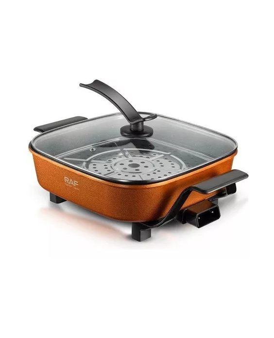 OLLA ELE CTRICA AL VAPOR SARTE N ANTIADHERENTE 1350W 7L, COLOR NARANJA - 2