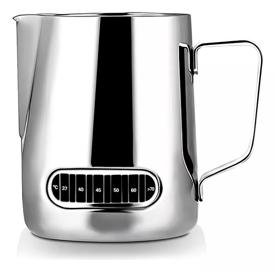 JARRA ESPUMA DE LECHE CON TERMOMETRO TEXTURIZAR 21OZ/600ML PLATEADO CHEF CHOICE - 1
