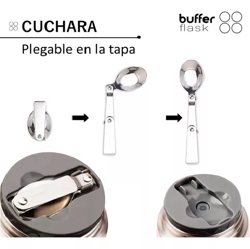 TERMO PARA COMIDA Y LIQUIDO BUFFER MULTIPROPOSITO, 630 ML, INCLUYE CUCHARA - 3
