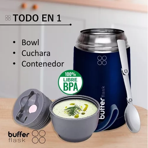 TERMO PARA COMIDA Y LIQUIDO BUFFER MULTIPROPOSITO, 630 ML, INCLUYE CUCHARA - 4