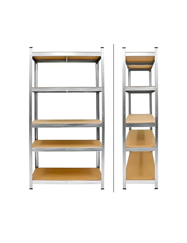 PACK 2 ESTANTES METALICOS OFICINA 180X90X40CM ORGANIZADOR ASPOR PLATEADO 5 NIVELES - 3
