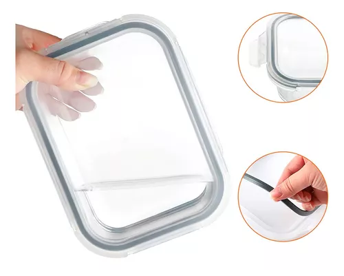 ORGANIZA TU COCINA: JUEGO DE 16 TARROS APILABLES CON TAPA HERME TICA, COLOR TRANSPARENTE - 3