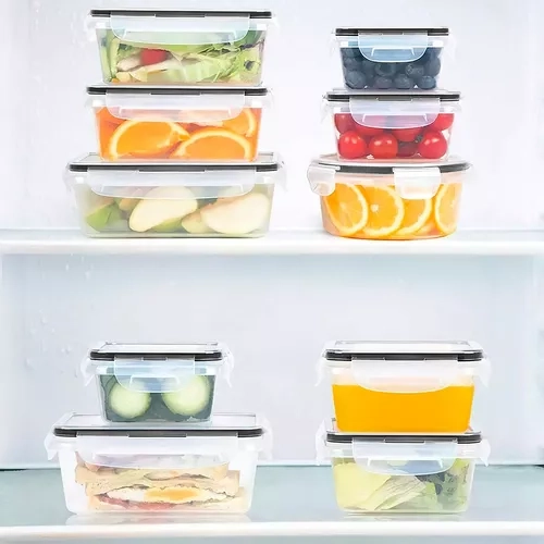 ORGANIZA TU COCINA: JUEGO DE 16 TARROS APILABLES CON TAPA HERME TICA, COLOR TRANSPARENTE - 6