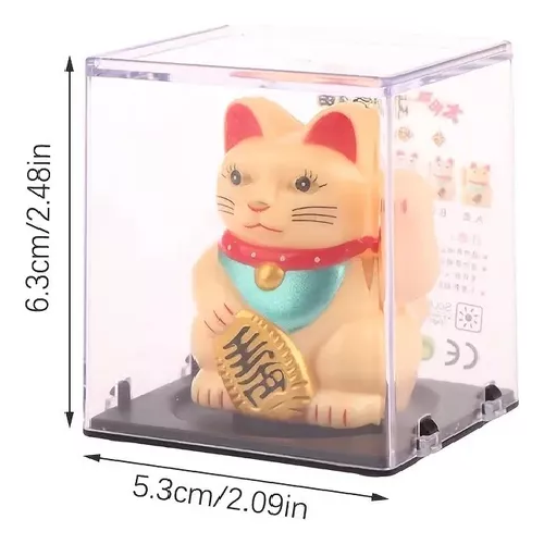 GATO DE LA SUERTE SOLAR, MANEKI NEKO, FENG SHUI, FORTUNA, MANO - 3