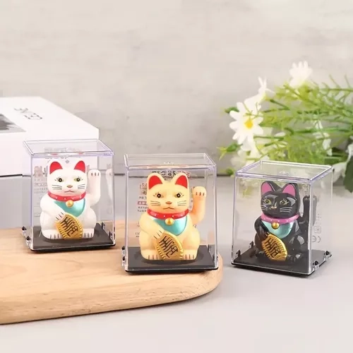 GATO DE LA SUERTE SOLAR, MANEKI NEKO, FENG SHUI, FORTUNA, MANO - 4