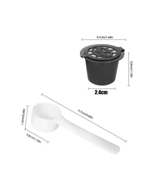 6 CAPSULAS CAFE  REUTILIZABLES PARA CAFETERA NESPRESSO NEGRO - 3