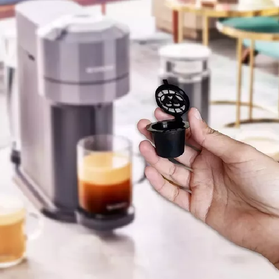 6 CAPSULAS CAFE  REUTILIZABLES PARA CAFETERA NESPRESSO NEGRO - 5