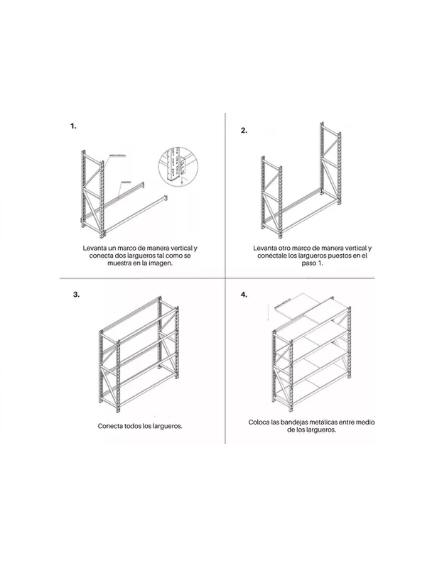 ESTANTERIA METALICA RACK BODEGA REPISAS RACKS 200X200X60CM - 4