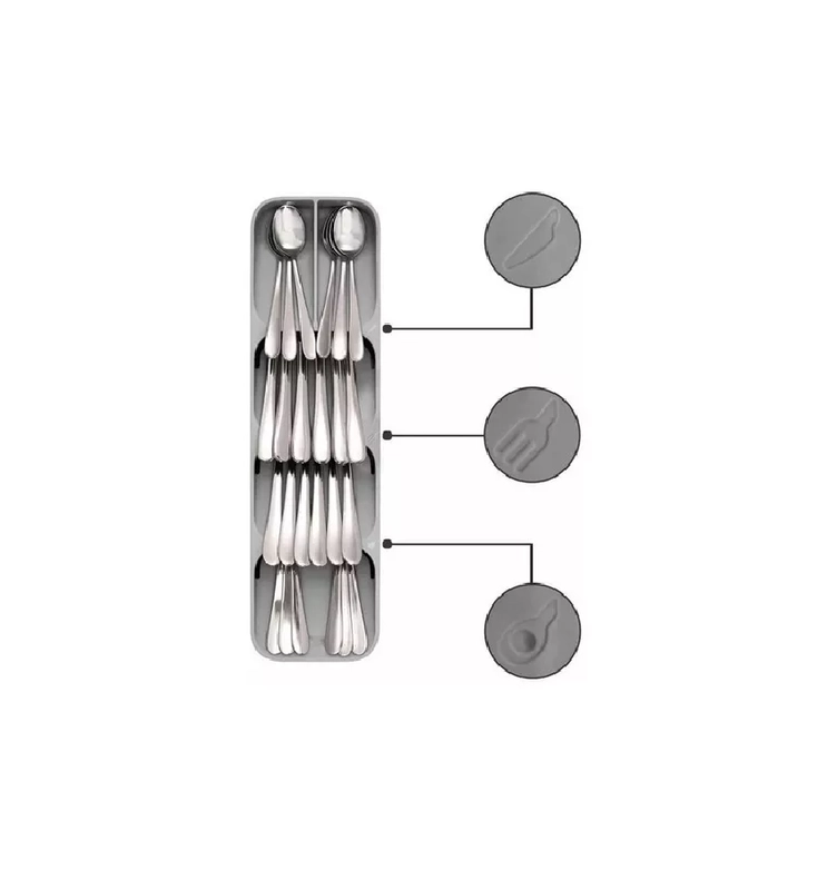 BANDEJA ORGANIZADORA PARA CUBIERTOS 39X9 CM GRIS - 1