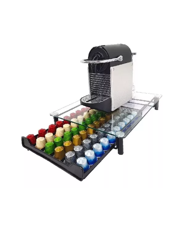 CAJON PARA CAPSULAS DE CAFE  CON TAPA DE CRISTAL NEGRO - 2