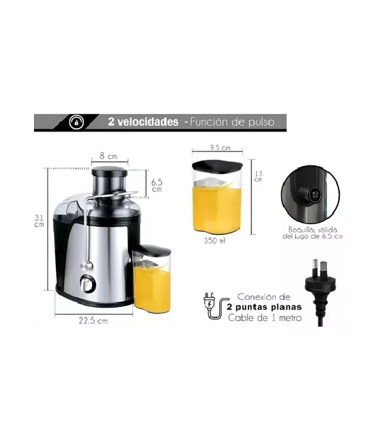 EXTRACTOR DE JUGOS EXPRIMIDOR ELE CTRICO PARA NARANJA, COLOR EN COLOR NEGRO - 3