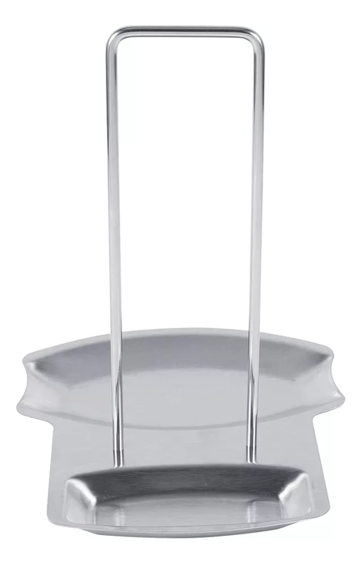 ESTANTE CON TAPA PARA OLLAS 1 PIEZA SOPORTE PARA CUCHARAS GRIS - 2
