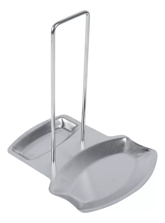 ESTANTE CON TAPA PARA OLLAS 1 PIEZA SOPORTE PARA CUCHARAS GRIS - 4