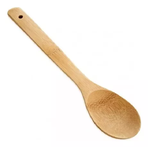 PACK DE 12 CUCHARAS DE MADERA DE BAMBU PARA COCINA, 30 CM - 2