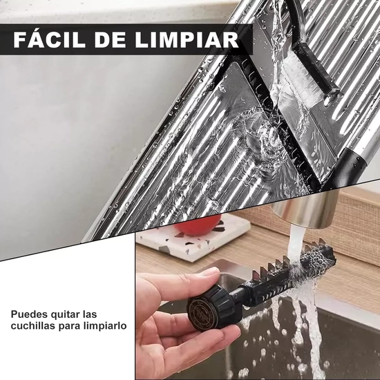 MANDOLINA CORTADOR VERDURAS RALLADOR PICADOR COCINA EN COLOR NEGRO - 6