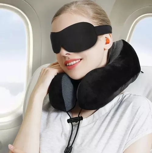 ALMOHADA VISCOELASTICA PARA VIAJE DE CUELLO CON ANTIFAZ REGALO - 2