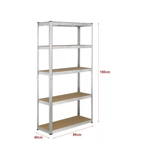 ESTANTE RACK METALICO 180 X 90 X 40 GALVANIZADO IMSI HOME PLATEADO - 2