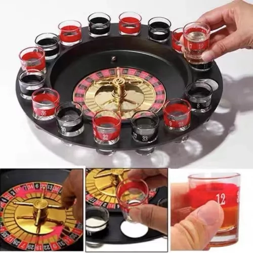 JUEGO DE RULETA CASINO DE SHOTS CORTITOS PARA ALCOHOL - 3