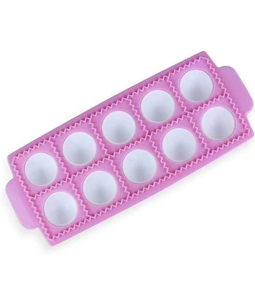 MOLDE PARA 10 RAVIOLIS REDONDOS COLOR EN COLOR BLANCO - 1