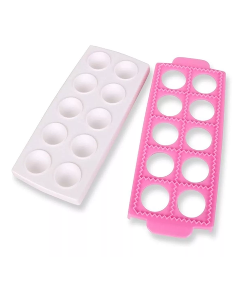 MOLDE PARA 10 RAVIOLIS REDONDOS COLOR EN COLOR BLANCO - 5